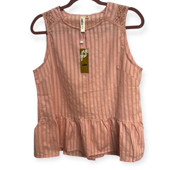 LARA Pink Peplum‎ Sleeveless Blouse - Picture 3 of 5